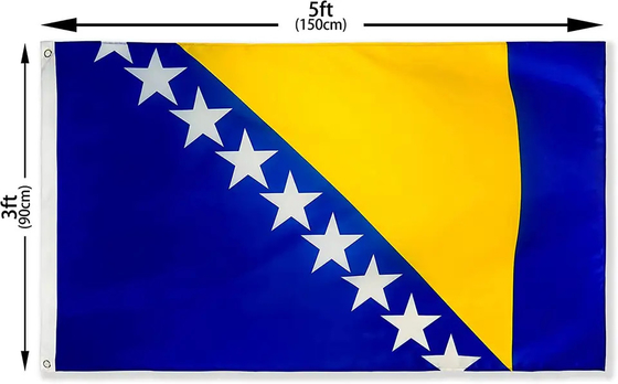 速い配達150x90cmポリエステル世界はボスニア・ヘルツェゴビナの旗に印を付ける