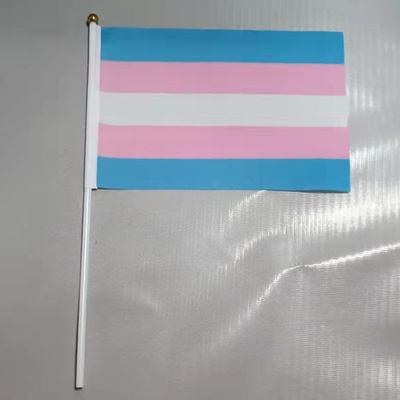 良質100Dポリエステル手持ち型LGBTは注文の虹の旗に印を付ける